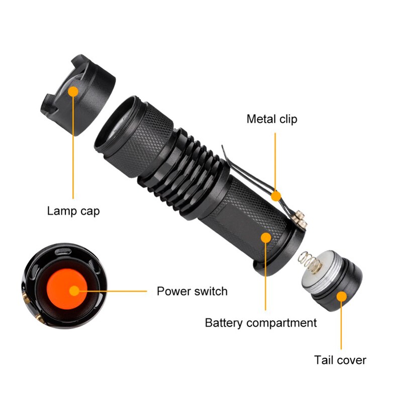 Linterna LED de 1800 Lúmenes Recargable