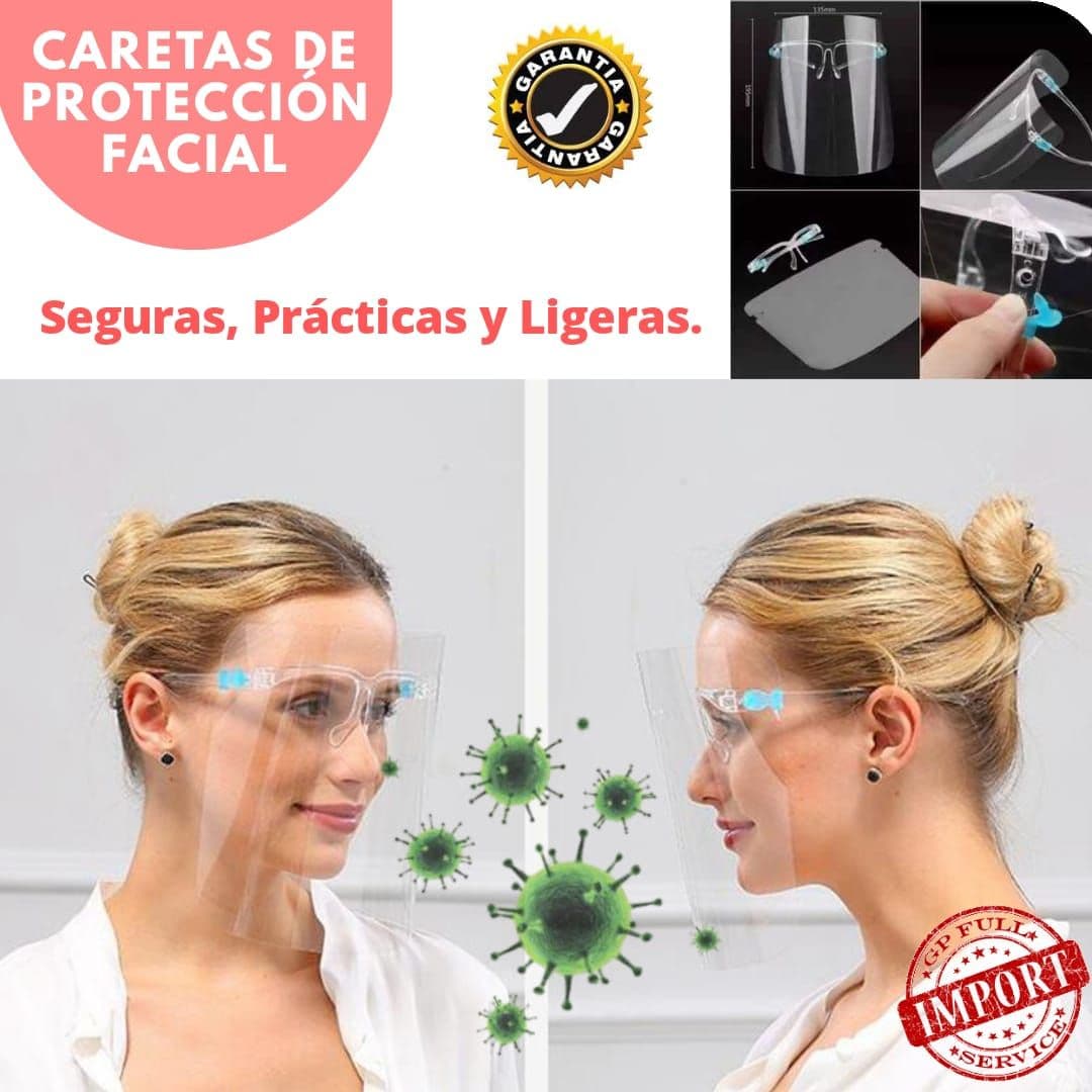 careta protección facial tipo gafas